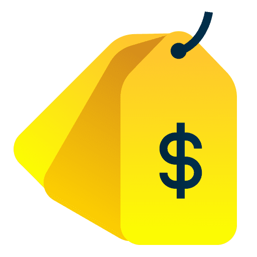 Transparent pricing money tags